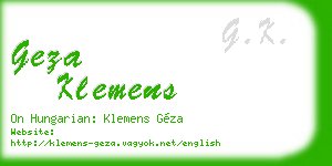 geza klemens business card
